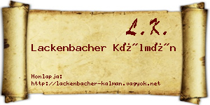 Lackenbacher Kálmán névjegykártya