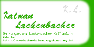 kalman lackenbacher business card